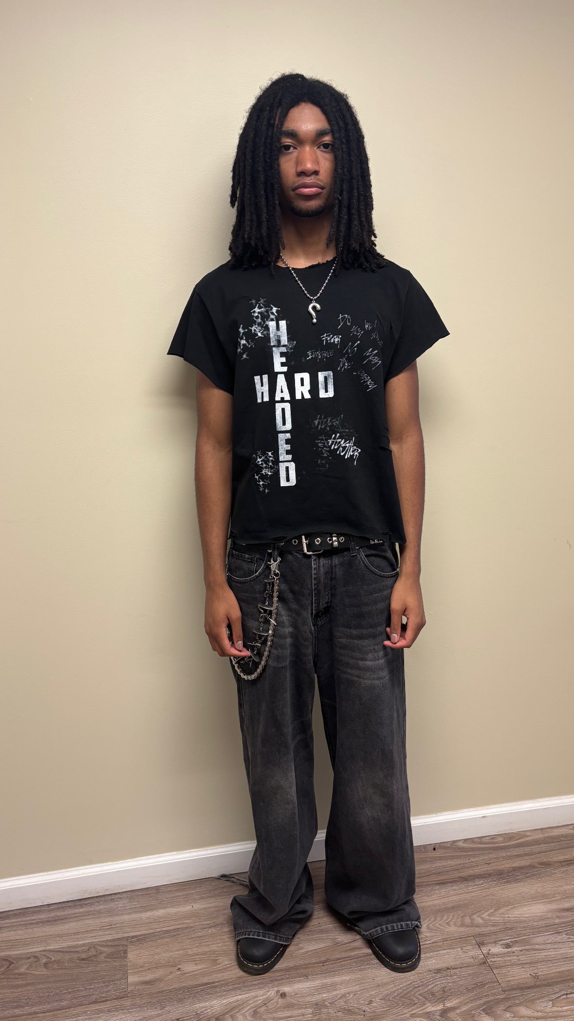 BLACK HARDHEADED TRIPLE CROSS TEE