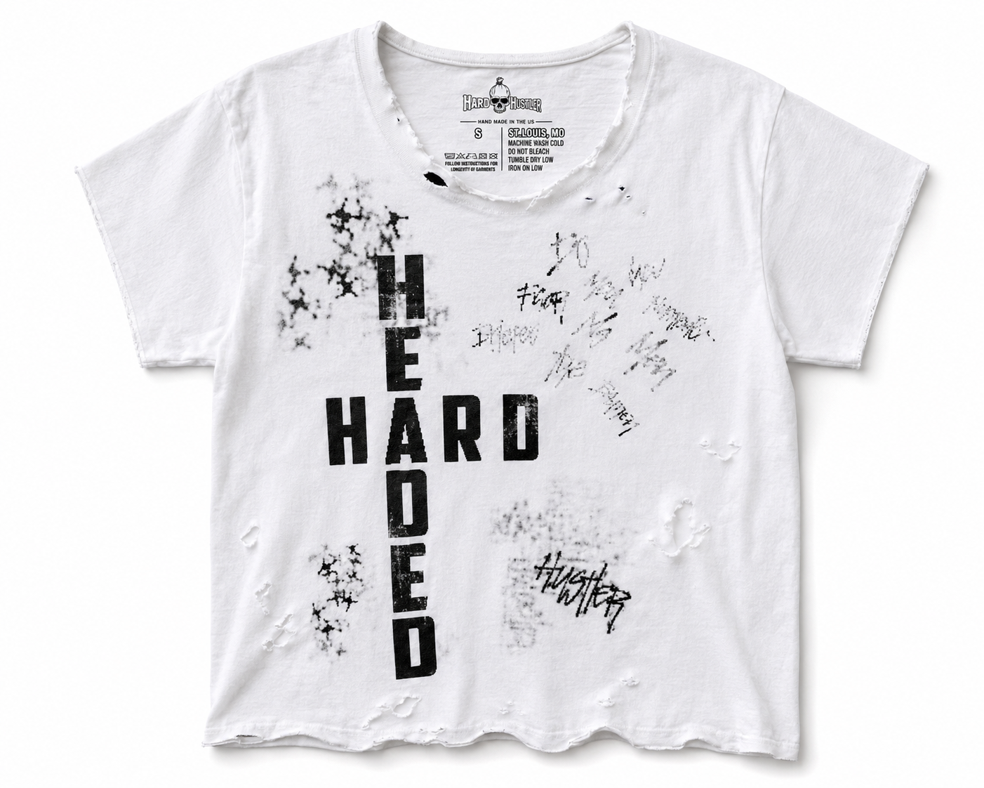 WHITE HARDHEADED TRIPLE CROSS TEE