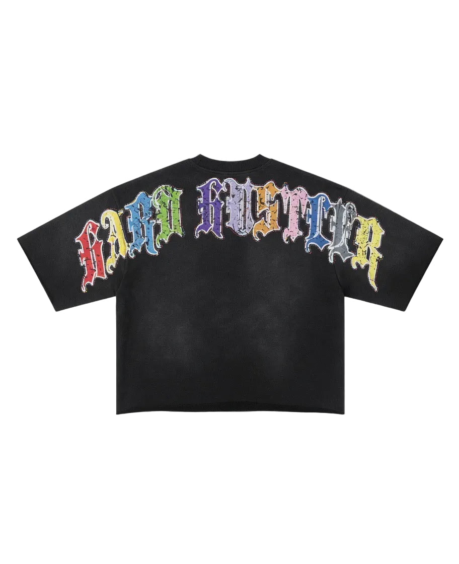 BLACK ACID WASH REBORN HU$TLER TEE