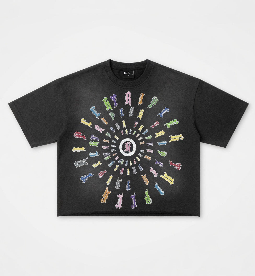 BLACK ACID WASH REBORN HU$TLER TEE