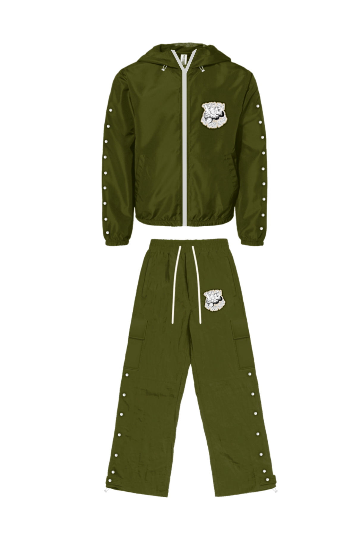 OLIVE GREEN HUSTLE MENTALITY MENS 3-LAYER INSULATED FIELD SET